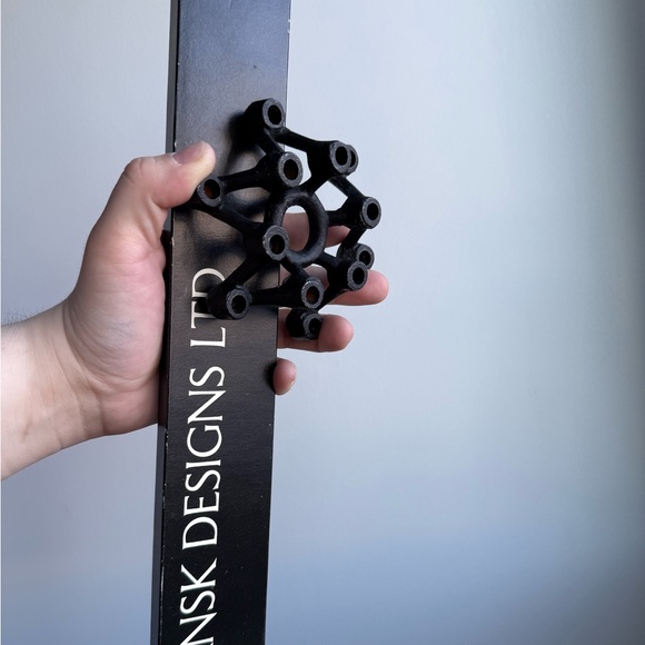 Dansk Tiny Green Taper Candles with Black Atomic Iron Spider Japan Candle Holder - Picture 16 of 16